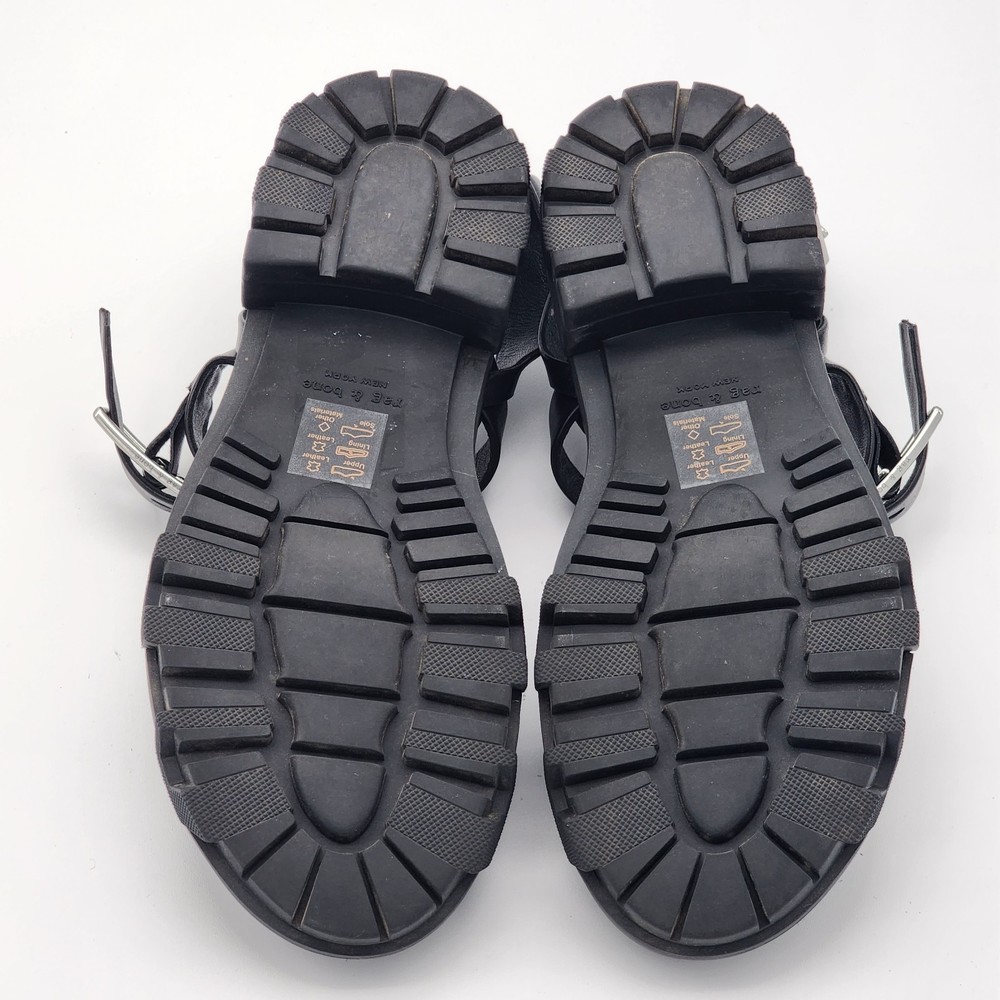 Rag & Bone Shiloh Leather Multi-Strap Sandals Black Size 38 EU - Picture 6 of 7